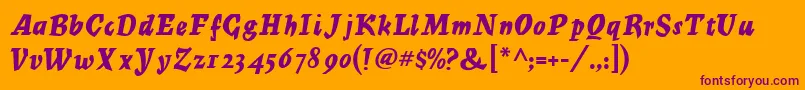 MercuriusMf Font – Purple Fonts on Orange Background