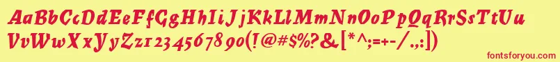 MercuriusMf Font – Red Fonts on Yellow Background