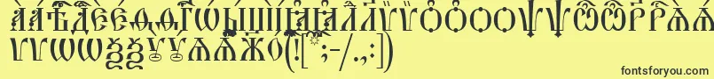 Шрифт HirmosCapsIeucs – чёрные шрифты на жёлтом фоне