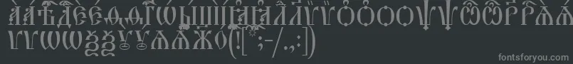 HirmosCapsIeucs Font – Gray Fonts on Black Background