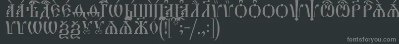 フォントHirmosCapsIeucs – 黒い背景に灰色の文字