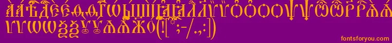 フォントHirmosCapsIeucs – 紫色の背景にオレンジのフォント