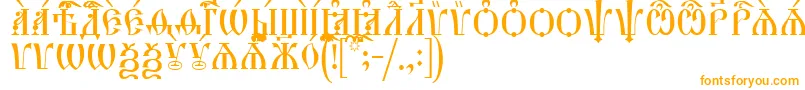 フォントHirmosCapsIeucs – 白い背景にオレンジのフォント