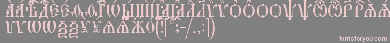 フォントHirmosCapsIeucs – 灰色の背景にピンクのフォント