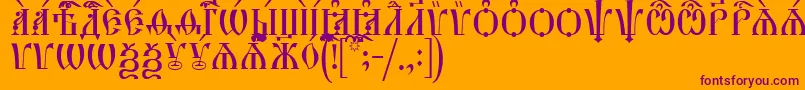 フォントHirmosCapsIeucs – オレンジの背景に紫のフォント