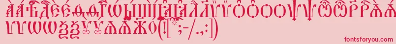 HirmosCapsIeucs-Schriftart – Rote Schriften auf rosa Hintergrund