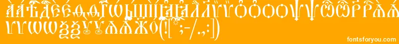 フォントHirmosCapsIeucs – オレンジの背景に白い文字