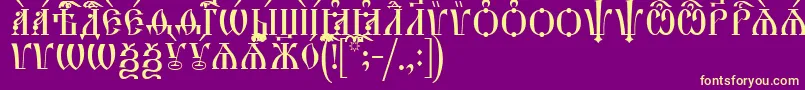 フォントHirmosCapsIeucs – 紫の背景に黄色のフォント