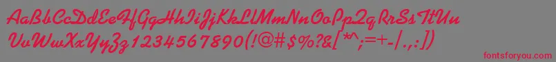KaliakraRegular Font – Red Fonts on Gray Background