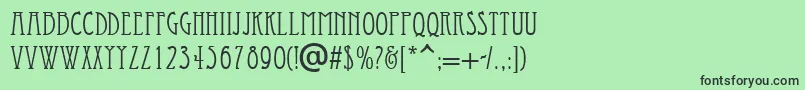 フォントEccentrical – 緑の背景に黒い文字