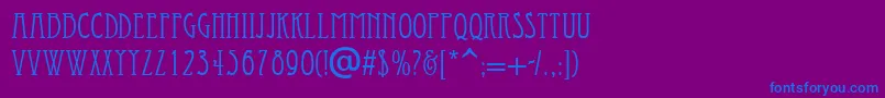 Fonte Eccentrical – fontes azuis em um fundo violeta