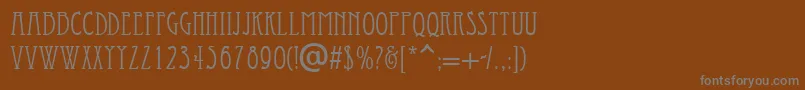 Eccentrical-Schriftart – Graue Schriften auf braunem Hintergrund