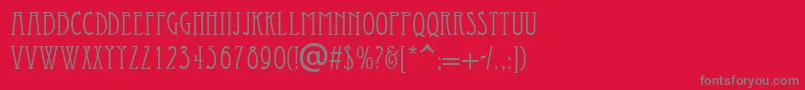 フォントEccentrical – 赤い背景に灰色の文字