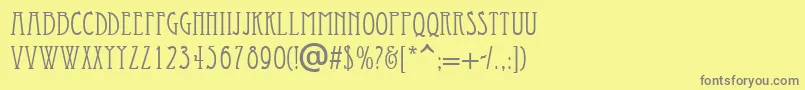 フォントEccentrical – 黄色の背景に灰色の文字