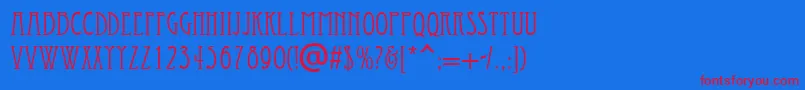 Eccentrical Font – Red Fonts on Blue Background