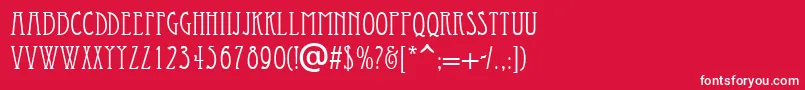 フォントEccentrical – 赤い背景に白い文字