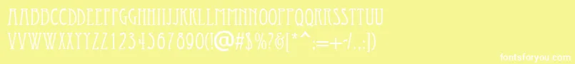 フォントEccentrical – 黄色い背景に白い文字