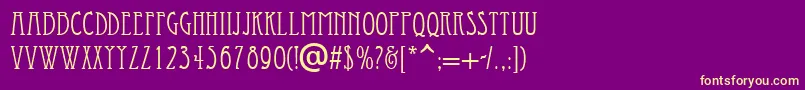 Eccentrical Font – Yellow Fonts on Purple Background