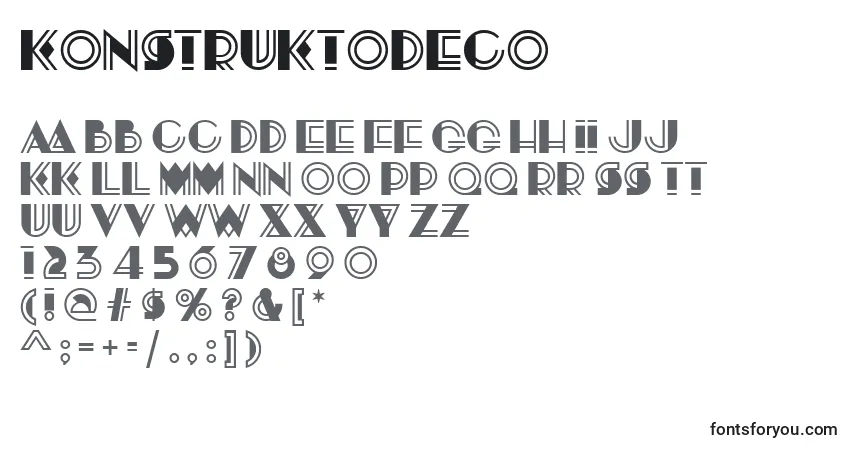 Schriftart KonstruktoDeco – Alphabet, Zahlen, spezielle Symbole