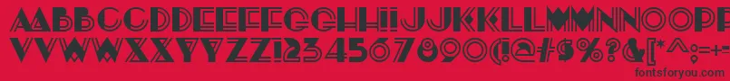 Шрифт KonstruktoDeco – чёрные шрифты на красном фоне