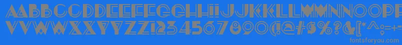 フォントKonstruktoDeco – 青い背景に灰色の文字