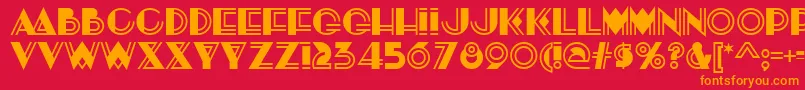 KonstruktoDeco Font – Orange Fonts on Red Background