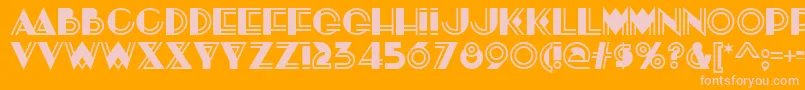 Шрифт KonstruktoDeco – розовые шрифты на оранжевом фоне
