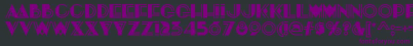 KonstruktoDeco-fontti – violetit fontit mustalla taustalla