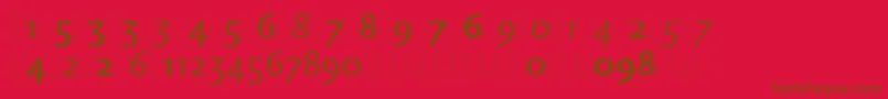 CharlotteSansOsFiguresLet Font – Brown Fonts on Red Background