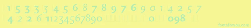 Шрифт CharlotteSansOsFiguresLet – зелёные шрифты на жёлтом фоне