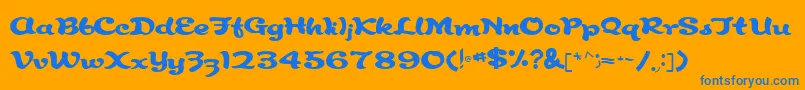 RindeBirthdayRegular Font – Blue Fonts on Orange Background