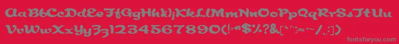RindeBirthdayRegular Font – Gray Fonts on Red Background