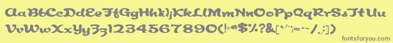 フォントRindeBirthdayRegular – 黄色の背景に灰色の文字