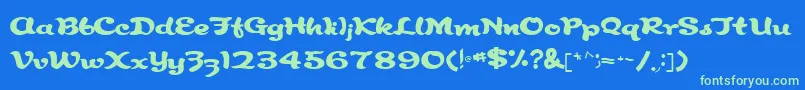 RindeBirthdayRegular Font – Green Fonts on Blue Background