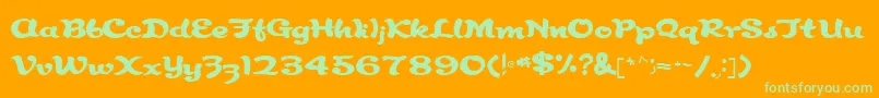 RindeBirthdayRegular Font – Green Fonts on Orange Background