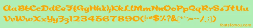 RindeBirthdayRegularフォントについての詳細 フォントRindeBirthdayRegular – オレンジの文字が緑の背景にあります。