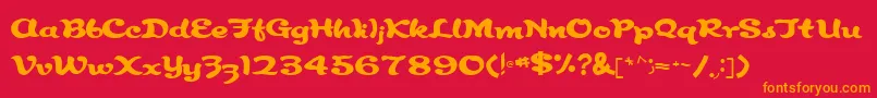 RindeBirthdayRegular Font – Orange Fonts on Red Background