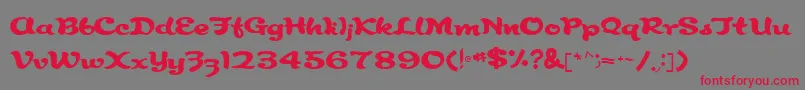 RindeBirthdayRegular Font – Red Fonts on Gray Background