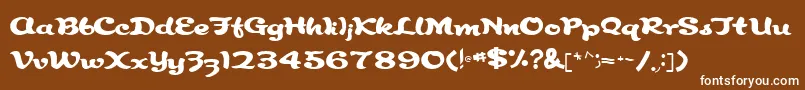 Weitere Informationen zur RindeBirthdayRegular-Schriftart RindeBirthdayRegular-Schriftart – Weiße Schriften auf braunem Hintergrund