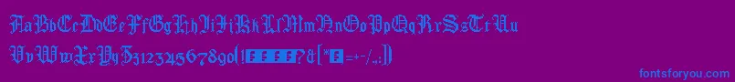 フォントBrodatRegular – 紫色の背景に青い文字