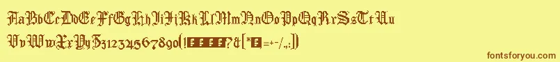Шрифт BrodatRegular – коричневые шрифты на жёлтом фоне