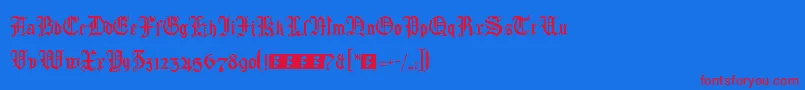 BrodatRegular Font – Red Fonts on Blue Background