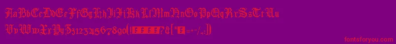 BrodatRegular Font – Red Fonts on Purple Background