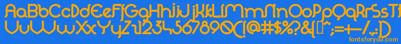 PeroletBold Font – Orange Fonts on Blue Background