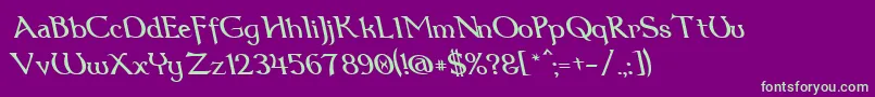 Dumbledor3RevItalic Font – Green Fonts on Purple Background