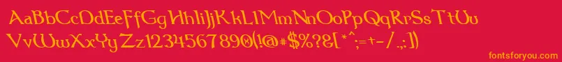 Dumbledor3RevItalic Font – Orange Fonts on Red Background