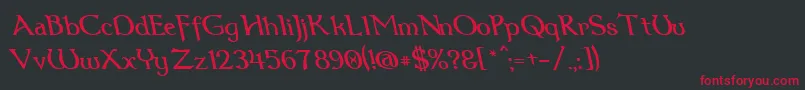 Dumbledor3RevItalic Font – Red Fonts on Black Background