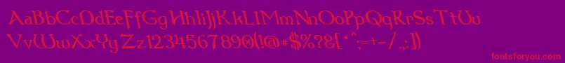 Dumbledor3RevItalic Font – Red Fonts on Purple Background