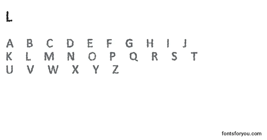 Schriftart Litfi – Alphabet, Zahlen, spezielle Symbole