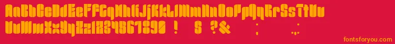 Mrbdull2 Font – Orange Fonts on Red Background